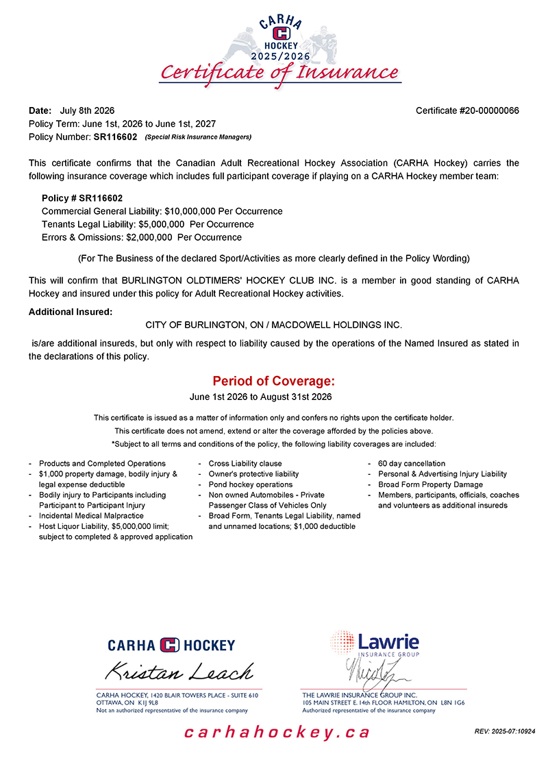 Insurance Certificate